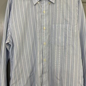 Abercrombie & Fitch Mens Blue Multi Stripe Button Up Long Sleeve Shirt - Large